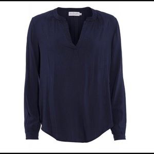 Navy Blue Velvet Blouse by Graham and Spencer. Small